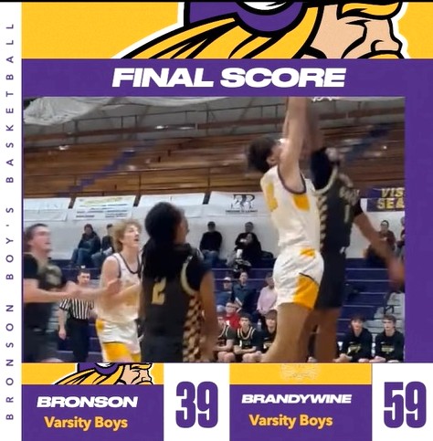 Bronson boys fall to No. 7 Niles Brandywine 59-39